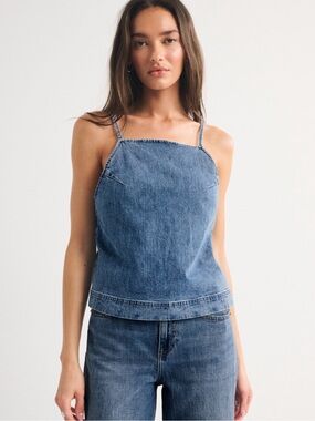 Abercrombie&Fitch Denim Linen Blend Top